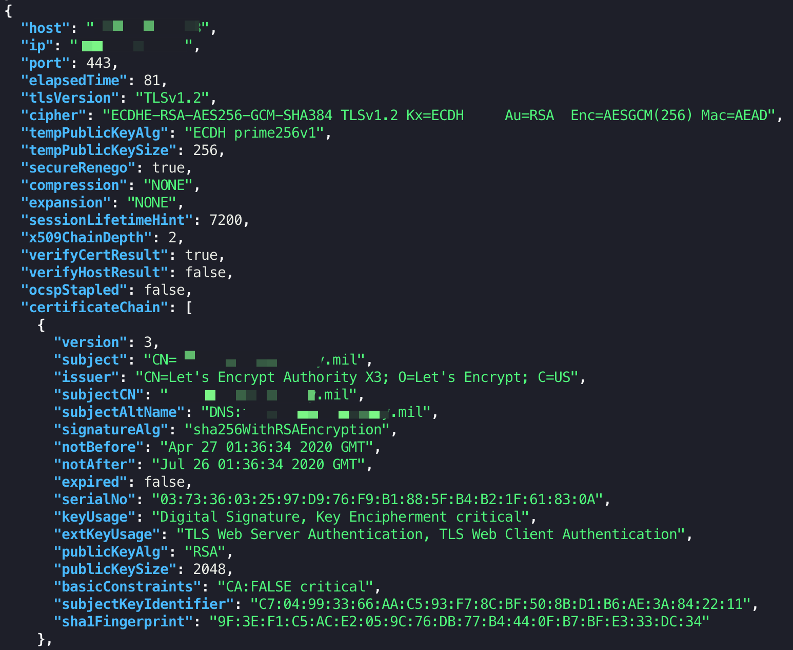 tls-scan example JSON output